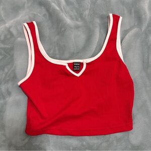 Red and white tank top